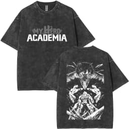 Washed Vintage Anime My Hero Academia All Might Plus Ultra Gym Graphic T Shirt Men Women Fitness Casual Cotton Short Sleeve Tees