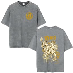 Anime Jojo Bizarre Adventure Dio Brando The World Vintage Acid Washed T Shirts Men Women Cotton Casual Short Sleeves T-shirts