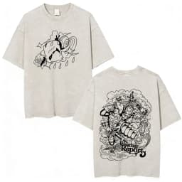 Anime Jojo Bizarre Adventure Dio Brando The World Vintage Acid Washed T Shirts Men Women Cotton Casual Short Sleeves T-shirts