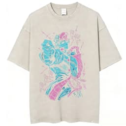 Anime Jojo Bizarre Adventure Dio Brando The World Vintage Acid Washed T Shirts Men Women Cotton Casual Short Sleeves T-shirts