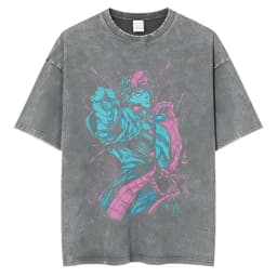 Anime Jojo Bizarre Adventure Dio Brando The World Vintage Acid Washed T Shirts Men Women Cotton Casual Short Sleeves T-shirts