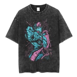 Anime Jojo Bizarre Adventure Dio Brando The World Vintage Acid Washed T Shirts Men Women Cotton Casual Short Sleeves T-shirts