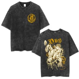 Anime Jojo Bizarre Adventure Dio Brando The World Vintage Acid Washed T Shirts Men Women Cotton Casual Short Sleeves T-shirts