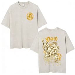 Anime Jojo Bizarre Adventure Dio Brando The World Vintage Acid Washed T Shirts Men Women Cotton Casual Short Sleeves T-shirts