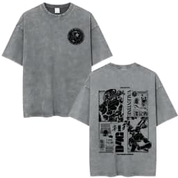 Anime Jojo Bizarre Adventure Dio Brando The World Vintage Acid Washed T Shirts Men Women Cotton Casual Short Sleeves T-shirts