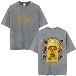 Anime Jojo Bizarre Adventure Dio Brando The World Vintage Acid Washed T Shirts Men Women Cotton Casual Short Sleeves T-shirts