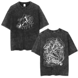 Anime Jojo Bizarre Adventure Dio Brando The World Vintage Acid Washed T Shirts Men Women Cotton Casual Short Sleeves T-shirts