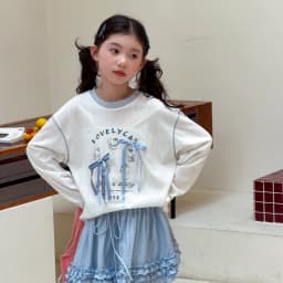 Girls' base shirt spring clothes, girls' big children's western-style Korean long sleeved T-shirt children's spring and autumn