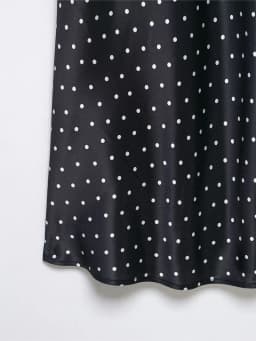 HH Spring Summer Women's Elegant Polka Dot Print Silk Satin Texture Skirt 2026 Fashion Female Slim High Waist Party Midi Skirt
