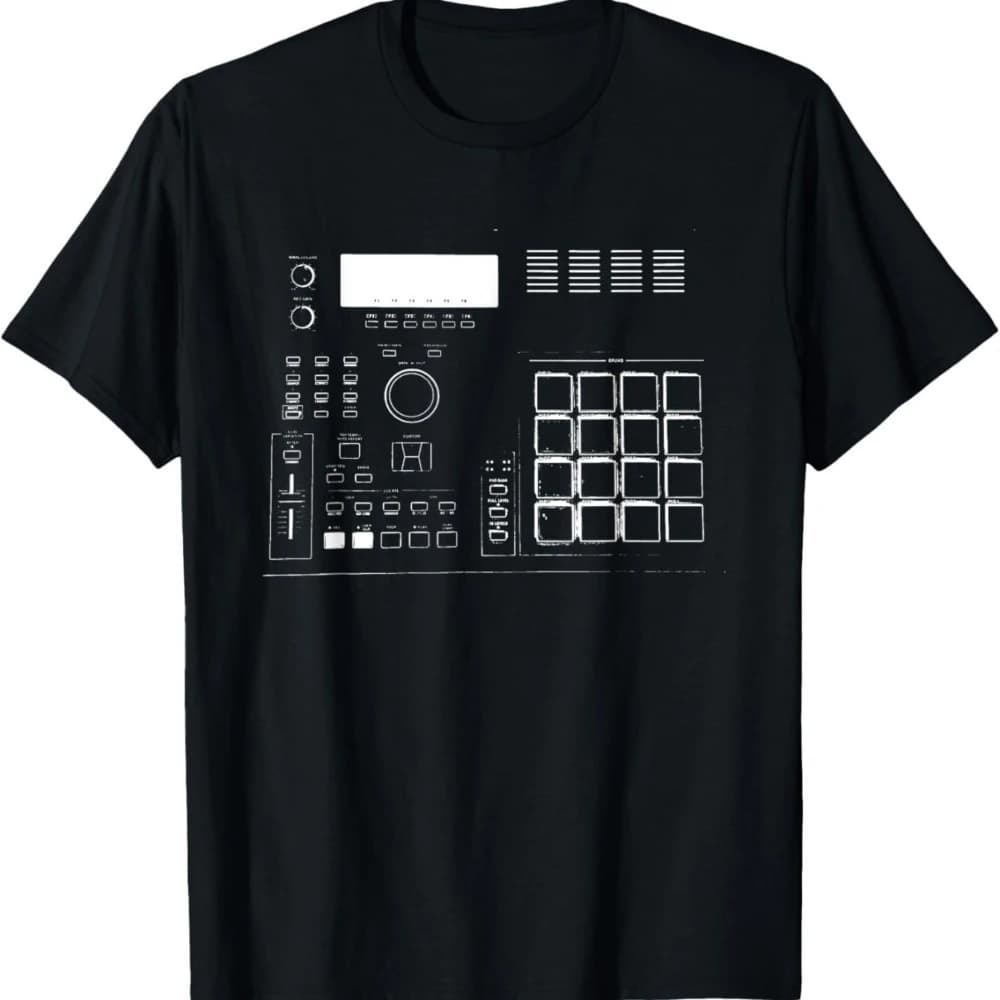 Retro Hip Hop MPC Beat Machine 2000 Producer T-Shirt Loose Fit Casual Tee with MPC Controller Graphic Summer Music Producer