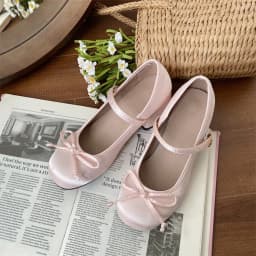Spring Autumn Thick Heel Pink Shoes Elegant Bow Lolita College Women Sandals zapatos de mujer mary jane shoes Girls High Heels
