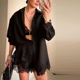 Women Satin Lace Patchwork Dress Long Sleeve O-neck Casual 2026 Spring Female Dresses Casual Solid Beach Robe not contain pearls