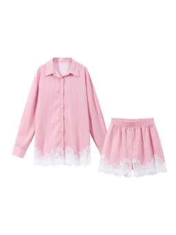 Women Satin Lace Patchwork Dress Long Sleeve O-neck Casual 2026 Spring Female Dresses Casual Solid Beach Robe not contain pearls