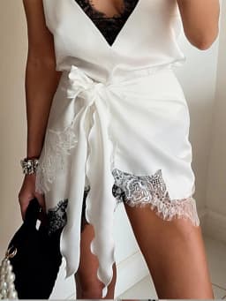 Women Satin Lace Patchwork Dress Long Sleeve O-neck Casual 2026 Spring Female Dresses Casual Solid Beach Robe not contain pearls
