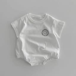 HY23087 Summer Cartoon Bear Onesie Thin Triangle Baby Bodysuit Newborn Short Sleeve Crawling Suit Baby Clothes Toddler Outfit