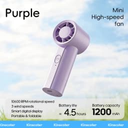 Kinscoter New Mini Handheld Fan 1200mAh Quiet High Speed Portable Rechargeable Fan 3 Speed Outdoor Travel Portable Pocket Fan