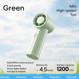 Kinscoter New Mini Handheld Fan 1200mAh Quiet High Speed Portable Rechargeable Fan 3 Speed Outdoor Travel Portable Pocket Fan
