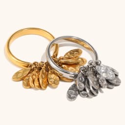 La. Muses Punch Texture Flake Pendant Stainless Steel Women's Ring PVD Gold Plated Fashion Jewelry Accessories