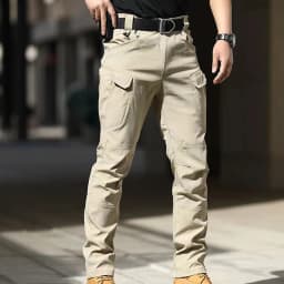 Mens Cargo Military Tactical Casual Trousers Softshell Elastic Spring Autumn Pants Hiking Camping Climbing Sports Combat Fitness