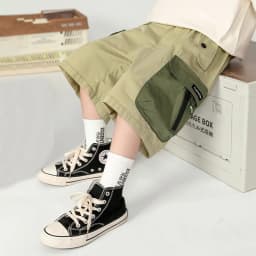 New Teens Boys Summer Cargo Shorts 3-12 Years Kids Fashion Zipper Pocket Knee-length Pants Casual Outdoor Thin Cotton Trousers
