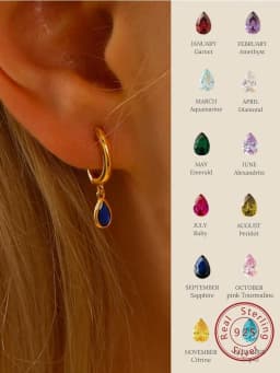 925 Sterling Silver Multicolored Water Drop Shaped Zircon Hoop Earrings For Women Anniversary Fashion High Quality Fine Jewelry
