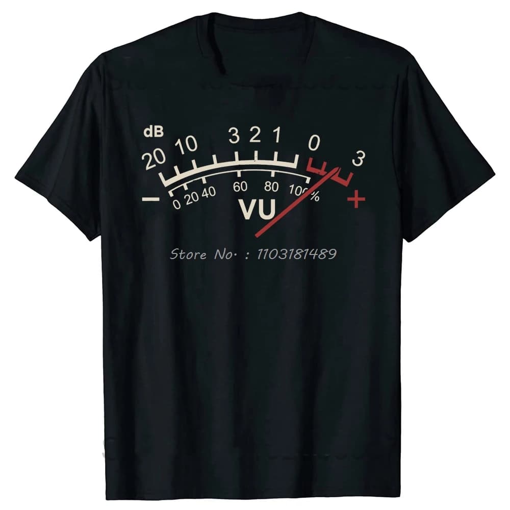 S-5XL Meter Music Sound DJ Retro Vintage Classic T Shirt Men Casual Short Sleeve Tees Tops Harajuku Analog Audio Mens Clothing