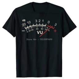 S-5XL Meter Music Sound DJ Retro Vintage Classic T Shirt Men Casual Short Sleeve Tees Tops Harajuku Analog Audio Mens Clothing