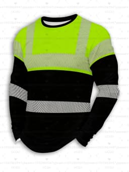 Men's Casual 3D Printed Long-sleeve T-shirt for Spring Autumn Neon Green Lightweight Breathable T-shirt Tops Pullovers