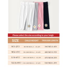 4 PCS Soft Lightweight 7-8 Capri for Children Girls tights - Perfect for Summer Outer & Underwear baby toddler leggings socks
