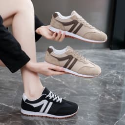 Women's Lightweight Casual Sneakers Fashion Non Slip Lace Up Sports Shoes for Women Striped Pattern Comfortable Walking Shoes