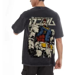 2026 Gundam Anime Printed T-shirt Men's and Women's Washed T-shirt High Quality Vintage Cotton T-shirt Harajuku Y2K Tops