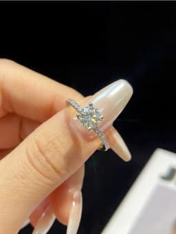 1-2ct Real Moissanite Diamond Gemstone Wedding Ring 925 Sterling Silver Engagement Rings for Women Gift Fine Jewelry