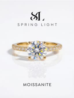 1-2ct Real Moissanite Diamond Gemstone Wedding Ring 925 Sterling Silver Engagement Rings for Women Gift Fine Jewelry