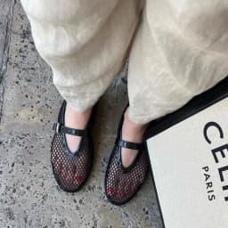 2026 New Fashion Fishnet Mary Jane Flats Women Black Breathable Mesh Sandals Ballet Shoes Flats Lady Casual Dress Shoes Summer