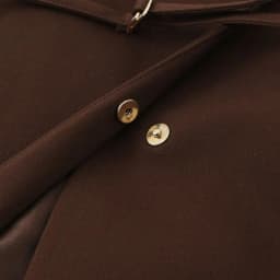 Women's Brown Sleeveless Vest Top Round Neck Asymmetric Wrap Belted Waist Blouse with Gold Decor Elegant Office Workwear