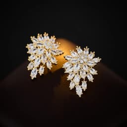 Spring and summer new high-grade delicate micro-inlaid zircon snowflake earrings female s925 silver needle niche design earrings