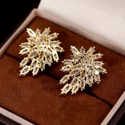 Spring and summer new high-grade delicate micro-inlaid zircon snowflake earrings female s925 silver needle niche design earrings