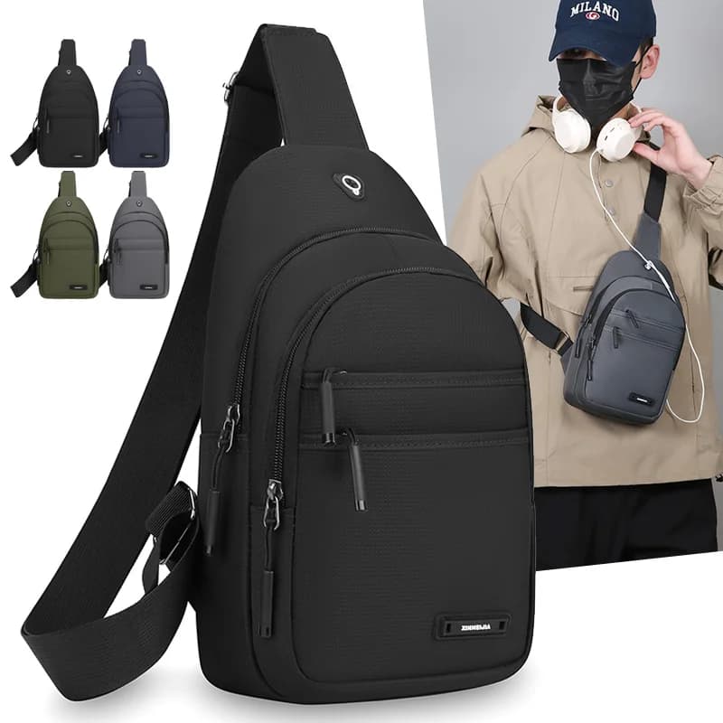 Large Capacity Men's Chest Bag – Waterproof & Durable Crossbody Sling for Outdoor Sports & Everyday Carry