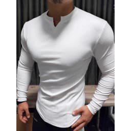 Men's Fashion Fitness Sports Long Sleeve T-Shirt Retro Outdoor Home V-Neck Spring Summer Gym Fitted Clothing