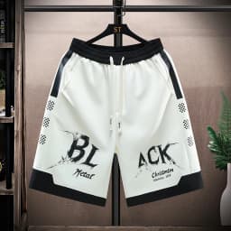 Letter Print Summer Men's Shorts New Sports Fitness Running Cool Shorts Casual Outdoor Men's Beach Shorts