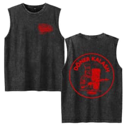 Justicia Brothers in Arms Vintage Acid Washed Tank Tops T Shirts Men Women Clothing Casual Oversized Sleeveless Vest T-shirts