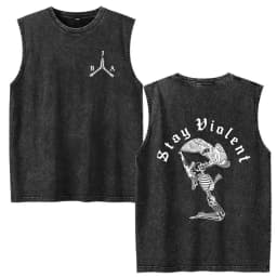 Justicia Brothers in Arms Vintage Acid Washed Tank Tops T Shirts Men Women Clothing Casual Oversized Sleeveless Vest T-shirts
