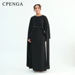 Luxury Dubai Shawl Abaya Elegant Beaded Waist Cinching Kaftan Muslim Women Traditional Dress Maxi Long Sleeve Robe Eid Outfit