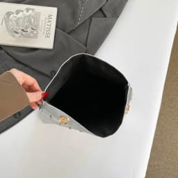 Light Luxury Clutch Bag Glitter PU Leather Evening Bag Rivet Solid Color Handbag For Banquet Dance