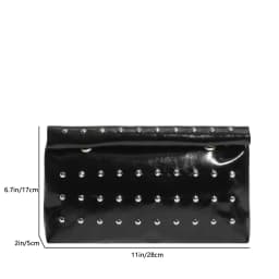 Light Luxury Clutch Bag Glitter PU Leather Evening Bag Rivet Solid Color Handbag For Banquet Dance