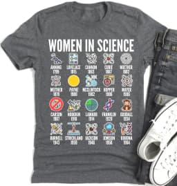 Inspirational Women in Science T-Shirt STEM Gift Science Advocate Tops STEM Learning Casual Cotton Tee Summer Cool Women Clothes