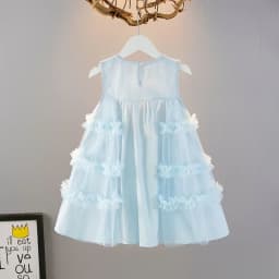 Girls' Dress Summer Blue New Style Fashionable Little Girl Princess Dress Summer Children's Dress Baby Vest Dress