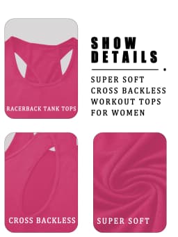 Super Soft Cross Backless Workout Tops for Women Racerback Tank Tops Open Back Running Muscle Tank Yoga Shirts