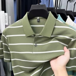 Luxury classic striped short sleeve polo shirt men casual skin friendly comfort breathable T-shirt high-end summer new trend top