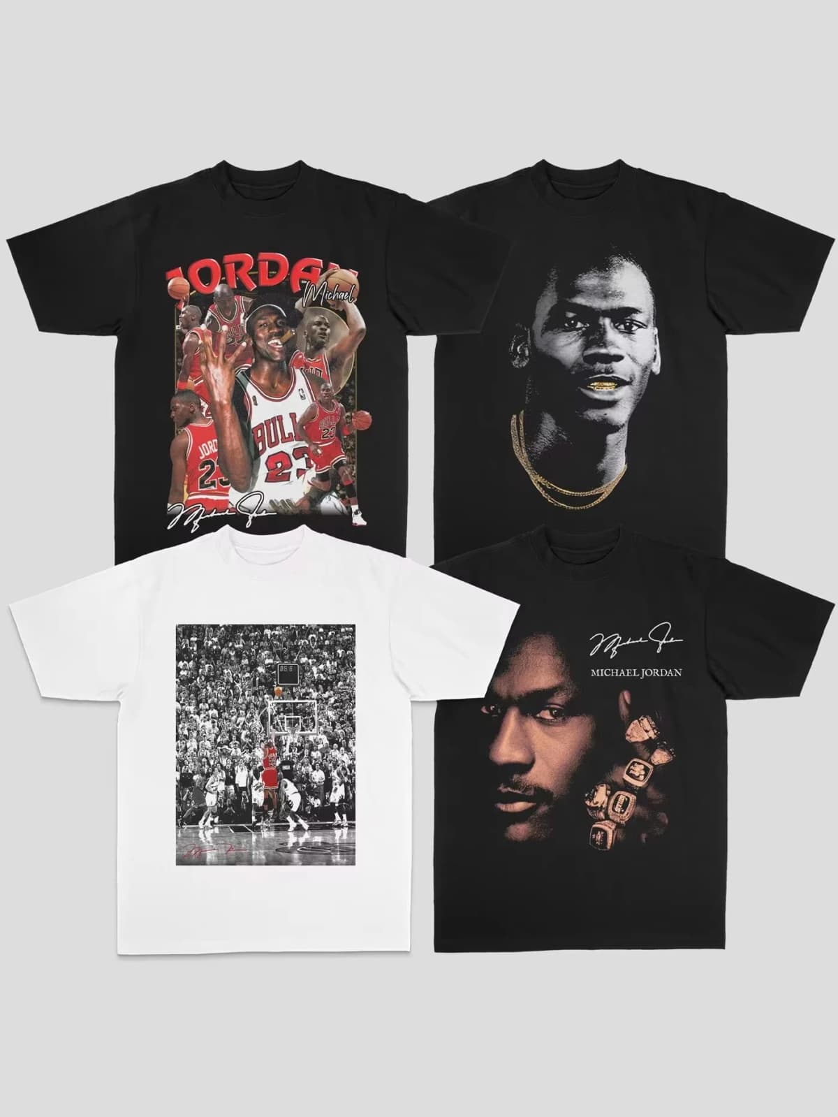 Michael Jordan American Men's and Women's Loose 100% Cotton Direct Spray Summer Loose Short Sleeve T-shirt